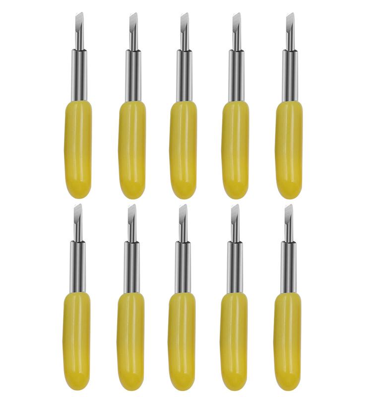 10 Peças para Cortador de Gravação Roland, Acessórios e Consumíveis para Máquina de Gravação, 30 Graus Amarelo, 45 Graus Vermelho, 60 Graus Azul