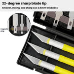 Conjunto de 13 Peças de Faca Manual para Corte e Escultura em Papel, Ferramenta para Carimbo de Borracha, Faca de Arte