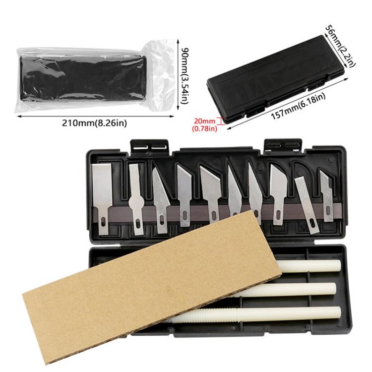 Conjunto de 13 Peças de Faca Manual para Corte e Escultura em Papel, Ferramenta para Carimbo de Borracha, Faca de Arte