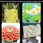 Conjunto de 14 Peças de Faca para Carimbo de Borracha, Corte e Escultura em Papel DIY, Faca para Escultura de Frutas, Rosa, Preto, Verde