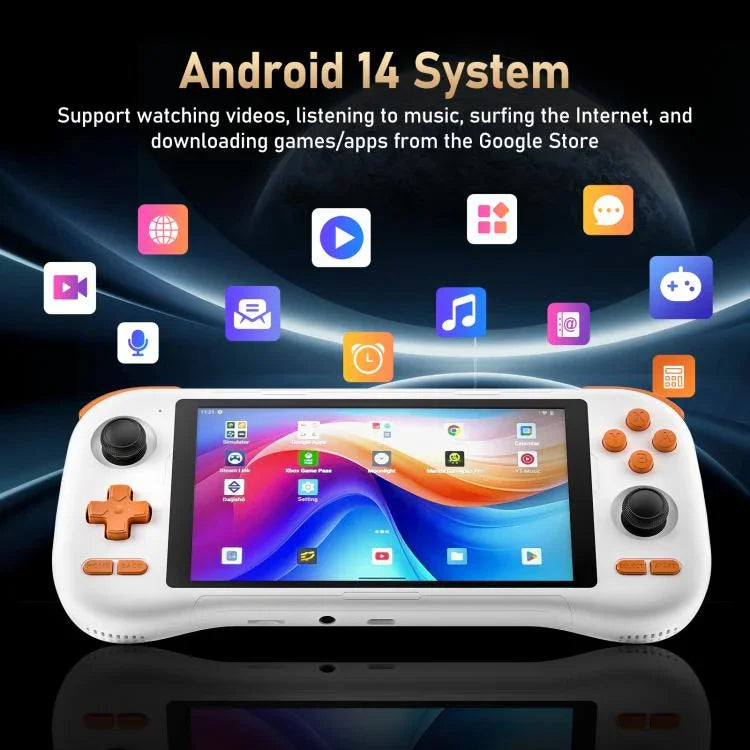 Consola de Jogo Retro K56 com Ecrã Tátil de 5,5 Polegadas Android 14 OS, Interface ES-DE para Jogo Mais Rápido, Sem Cartão de Jogo, 6+128G