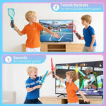 STARTRC GAMES Conjunto de Comando Desportivo Esgrima Raquete de Ténis Volante de Corrida, Para Nintendo Switch 2 14 em 1