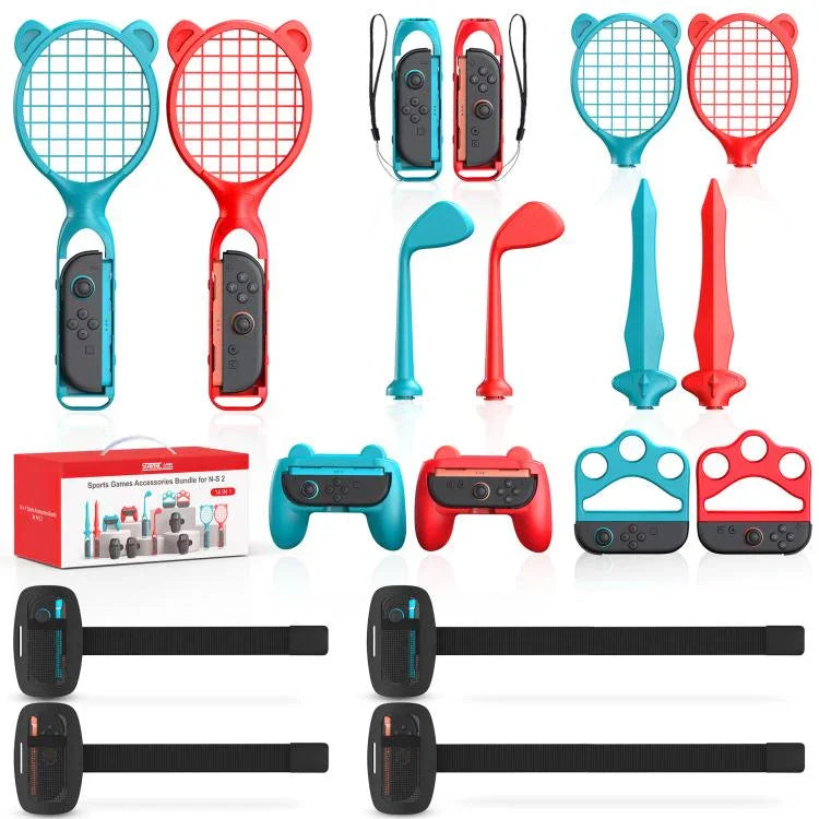 STARTRC GAMES Conjunto de Comando Desportivo Esgrima Raquete de Ténis Volante de Corrida, Para Nintendo Switch 2 14 em 1