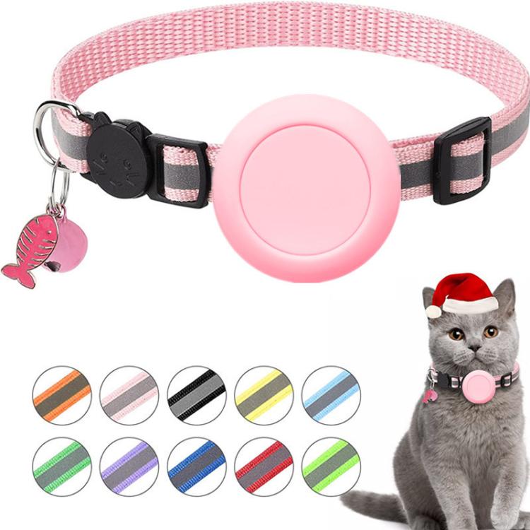 For AirTag 2nd Gen / AirTag 1st Gen Waterproof  Silicone Holder Cat Collar With Safety Breakaway Buckle And Fish & Bell Pendant