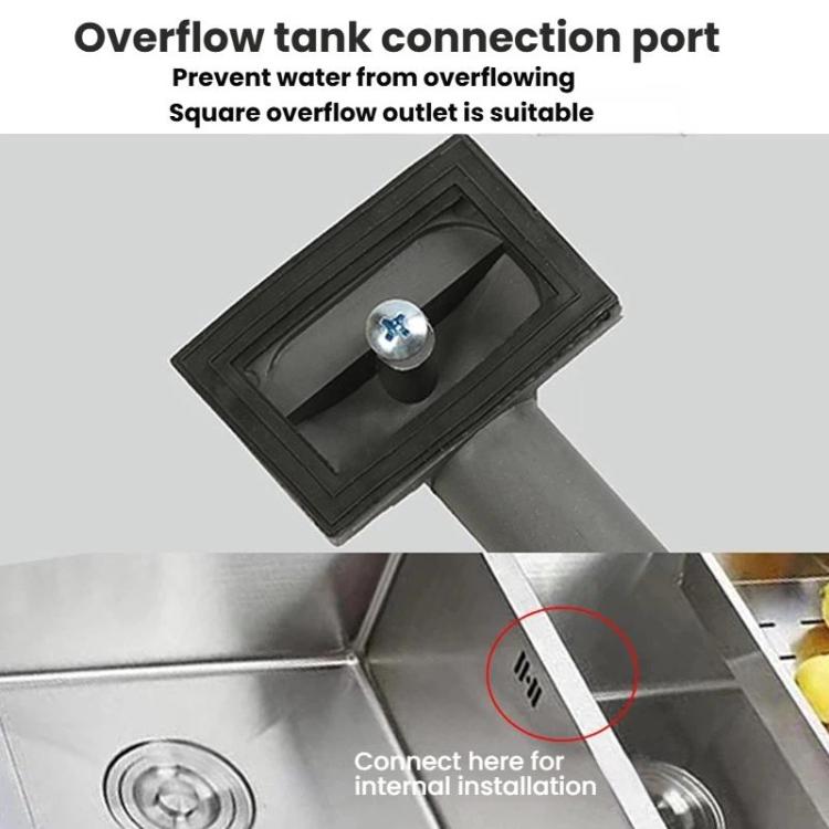 Conjunto de Acessórios para Tubo de Drenagem de Lavatório em Aço Inoxidável para Cozinha, Dreno Anti-Odor, Tubo de Cauda com Dupla Fenda 0,6m, Curva S com Dupla Fenda, Tubo de Cauda com Dupla Fenda 1m