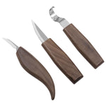 Raspador de Madeira para Afiar, Faca de Madeira para Trabalhos em Madeira, Faca para Escultura em Noz, Ferramenta para Padrões de Escultura Manual, Conjunto de 3 Peças