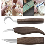 Raspador de Madeira para Afiar, Faca de Madeira para Trabalhos em Madeira, Faca para Escultura em Noz, Ferramenta para Padrões de Escultura Manual, Conjunto de 3 Peças