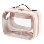 APJ083 Bolsa de maquilhagem transparente impermeável de viagem, organizador portátil de artigos de higiene de grande capacidade para transporte manual