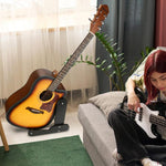 Suporte Vertical de Madeira para Guitarra Elétrica, Acústica e Clássica de 39-41 Polegadas para Armazenamento e Exposição