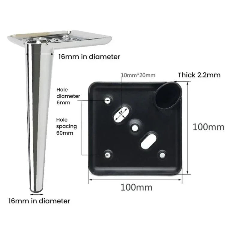 Pés para mesa de apoio de sofá, suportes para suporte de TV, pés metálicos para mesa de café, 13cm, 15cm, 17cm