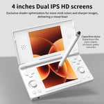 ANBERNIC RG DS Flip Consola de Jogo Portátil com Ecrã Duplo de 4 Polegadas IPS Touchscreen Dispositivo de Jogo AI 3+32G