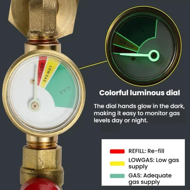 Propane Tank Refill Adapter With Luminous Gauge And Valve Gas Cylinder Filling Connector