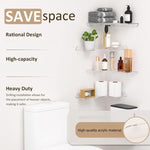 Acrylic Corner Wall Mounted Shelf For Bathroom, Kitchen & Office, Single, Double
