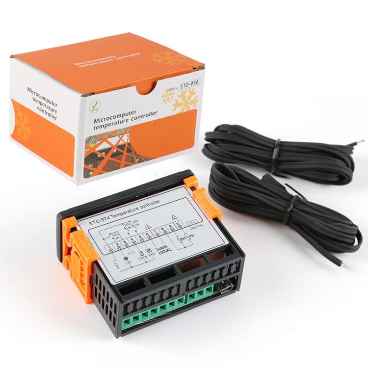 Controlador Digital de Temperatura Embutido ETC-974 com Funções de Arrefecimento, Descongelação e Ventoinha, ETC-974 220V, ETC-974 110V