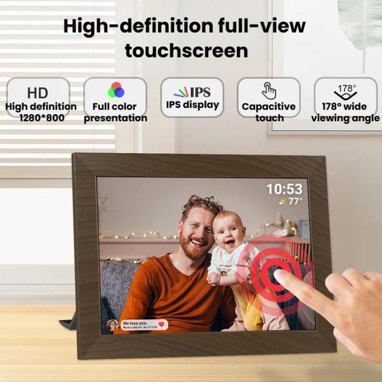 MSR-F1004 Moldura Digital de Fotos Inteligente com WiFi e Rotação Automática de 10,1 polegadas Ecrã Tátil IPS HD, Ficha US, Ficha EU