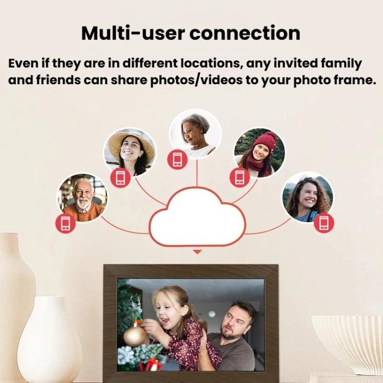 MSR-F1004 Moldura Digital de Fotos Inteligente com WiFi e Rotação Automática de 10,1 polegadas Ecrã Tátil IPS HD, Ficha US, Ficha EU