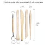 Conjunto de 10 Peças de Ferramentas para Cerâmica, Kit de Escultura e Corte em Argila para Iniciantes - Materiais de Arte em Cerâmica DIY
