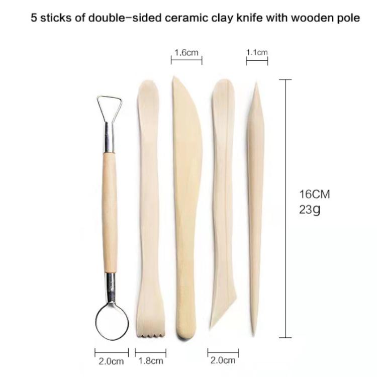 Conjunto de 10 Peças de Ferramentas para Cerâmica, Kit de Escultura e Corte em Argila para Iniciantes - Materiais de Arte em Cerâmica DIY