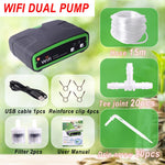 Dispositivo de Rega Automático WiFi Inteligente com Dupla Bomba e Controlo por App, Sistema de Irrigação WD-01BDE