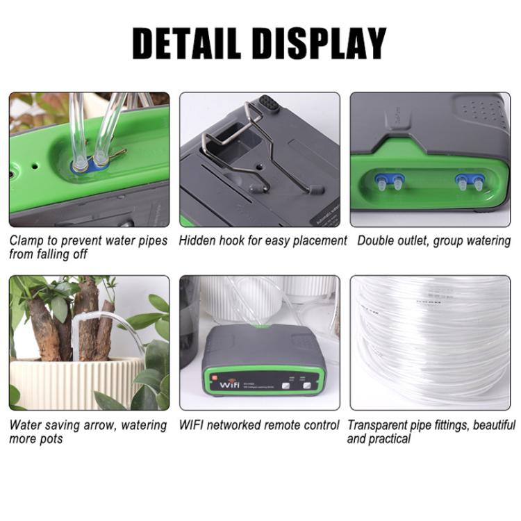 Dispositivo de Rega Automático WiFi Inteligente com Dupla Bomba e Controlo por App, Sistema de Irrigação WD-01BDE