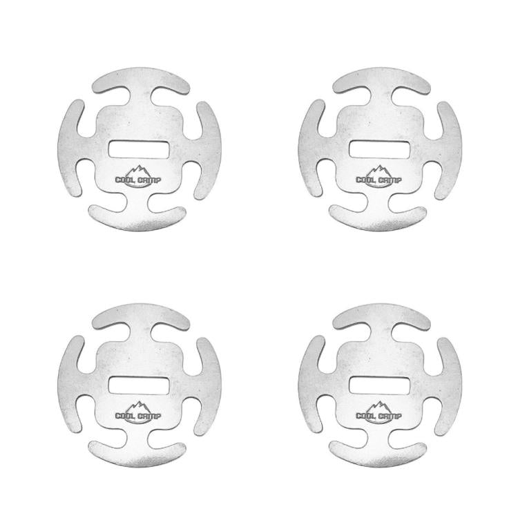 COOL CAMP 4pcs /Pacote Grampos de Corda em Aço Inoxidável Fixadores Sem Nó para Cordas de Campismo 2-4mm