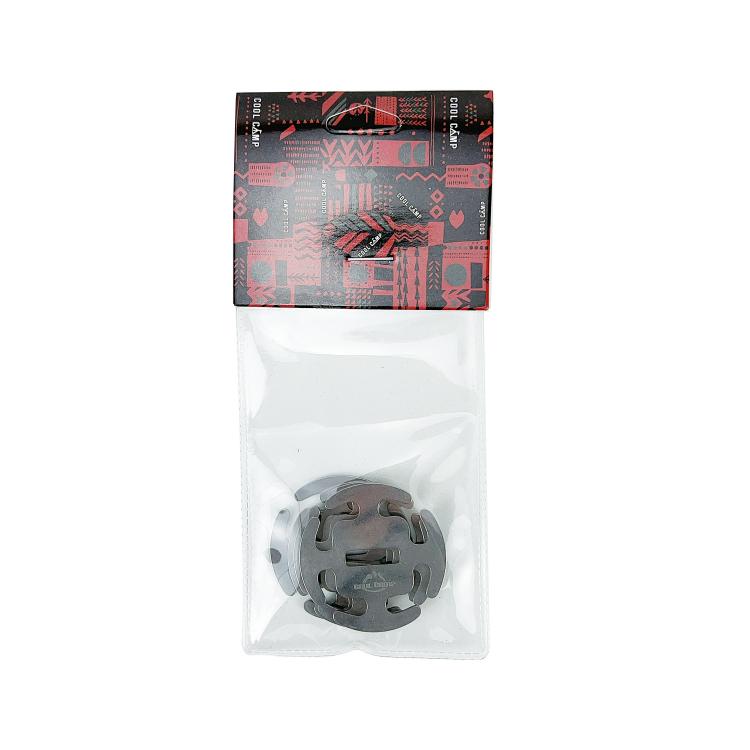 COOL CAMP 4pcs /Pacote Grampos de Corda em Aço Inoxidável Fixadores Sem Nó para Cordas de Campismo 2-4mm