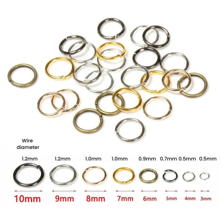 200 Peças de Argolas de Salto para Joalharia Feitas à Mão para DIY, 0,5 x 3mm, 0,5 x 4mm, 0,7 x 5mm, 0,9 x 6mm, 1,0 x 7mm, 1,0 x 8mm, 1,2 x 9mm, 1,2 x 10mm, 1,2 x 12mm