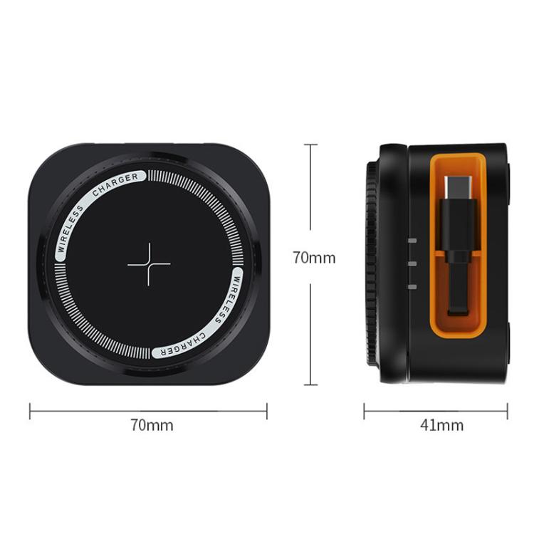 Carregador Sem Fios Magnético Retrátil 3 em 1 de 15W com Suporte Dobrável para Mesa