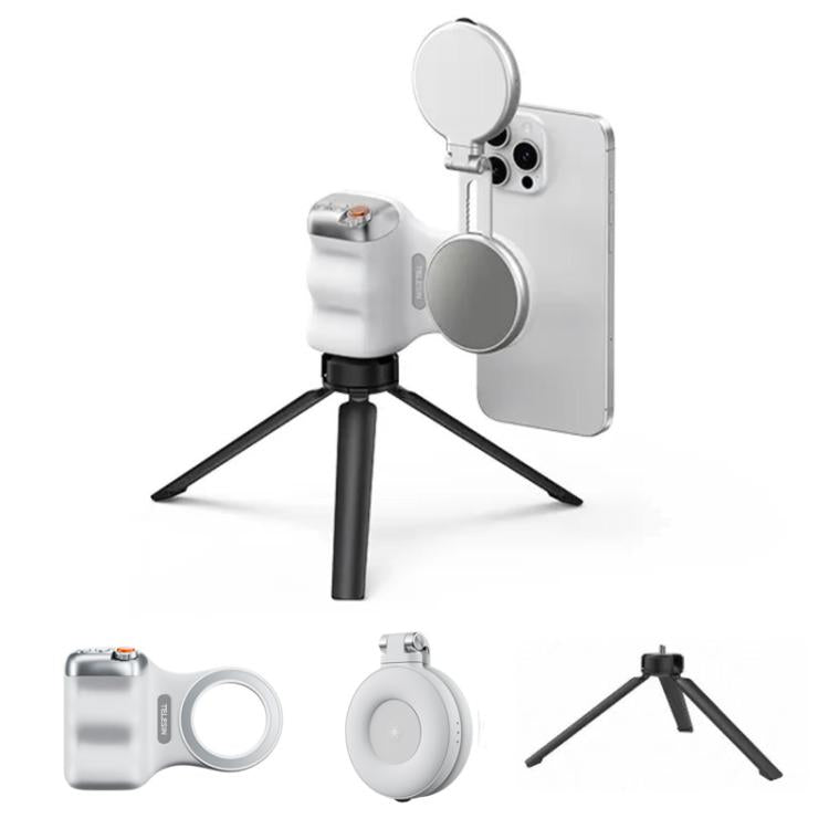 TELESIN Magnetic Phone Mounting Aid Photography Handle Remote Control Assistant, White Camera Grip+Silver Fill Light, White Camera Grip+Tripod+Silver Fill Light, White Camera Grip+White Fill Light, White Camera Grip+Tripod+White Fill Light             ...