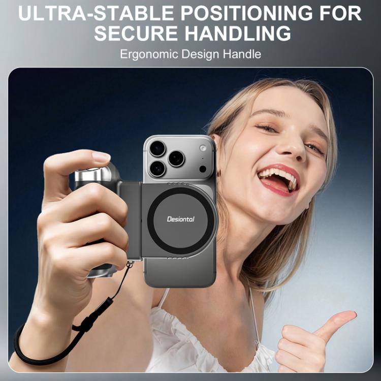 Desiontal GP-06 Empunhadura Estabilizadora Magnética Retrátil para Telefone para Gravação, Para Transmissão em Direto e Selfie ao Ar Livre, GP-06