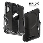 Para AirTag 2ª Geração / AirTag 1ª Geração Suporte de Cartão Metálico Magnético com Suporte para Telemóvel, Bloqueio RFID, Correia Elástica para Pulso