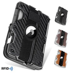 Para AirTag 2ª Geração / AirTag 1ª Geração Suporte de Cartão Metálico Magnético com Suporte para Telemóvel, Bloqueio RFID, Correia Elástica para Pulso
