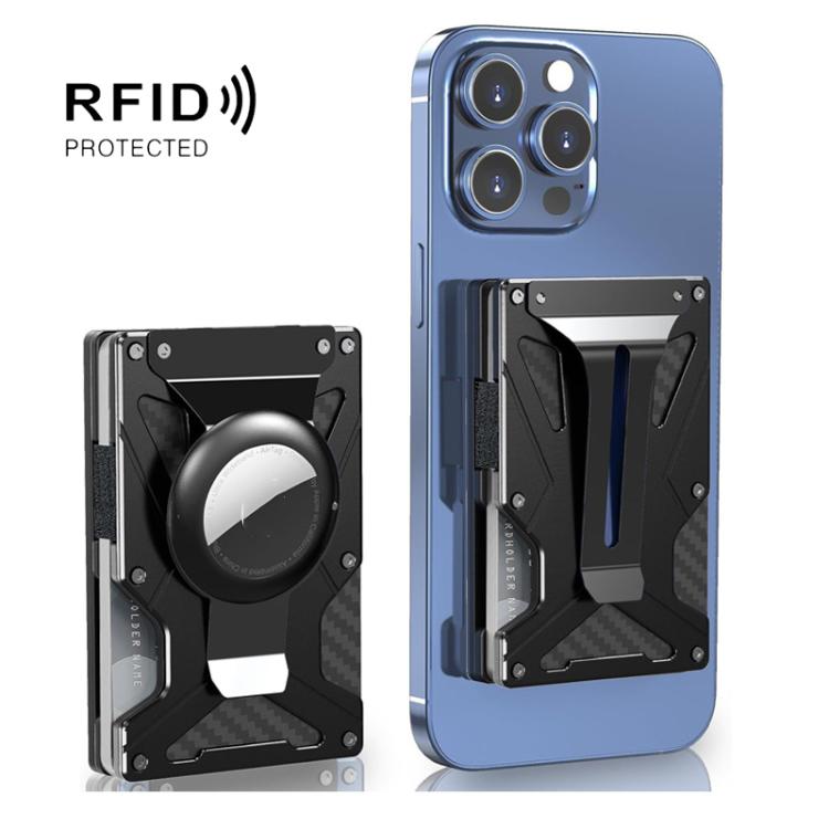 Para AirTag 2ª Geração / AirTag 1ª Geração Carteira com suporte magnético para cartões e bloqueio RFID