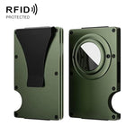 Para AirTag 2ª Geração / AirTag 1ª Geração Carteira com suporte metálico para cartões e bloqueio RFID