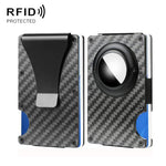 Para AirTag 2ª Geração / AirTag 1ª Geração Carteira com suporte metálico para cartões e bloqueio RFID