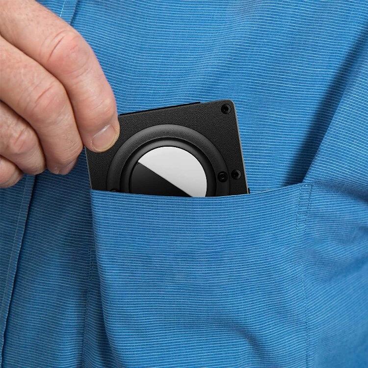 Para AirTag 2ª Geração / AirTag 1ª Geração Carteira com suporte metálico para cartões e bloqueio RFID