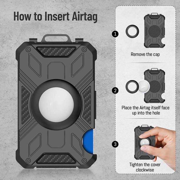 Para AirTag 2ª Geração / AirTag 1ª Geração Carteira Metálica de Alumínio com Bloqueio RFID para Cartões