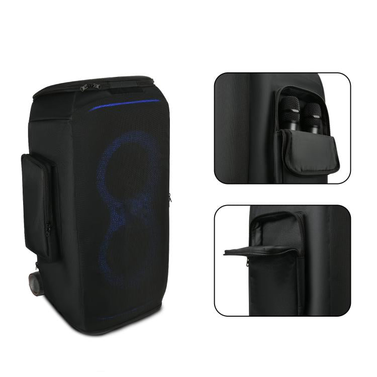 Capa melhorada para coluna JBL Partybox Stage 320 com bolsos laterais duplos em rede de nylon