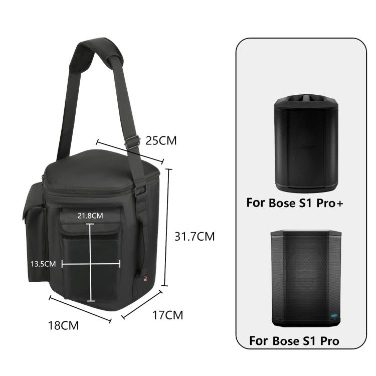 Mala de ombro para colunas Bose S1 Pro e S1 Pro+ com bolso duplo, mala de ombro