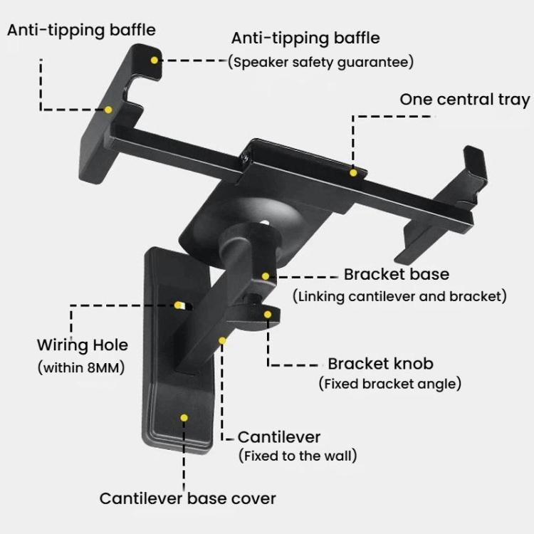 Suporte de Parede Ajustável para Coluna, Suporte para Coluna Monitor Surround Sound, LKT-383, LKT-383S
