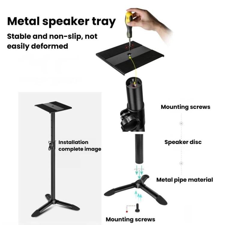 Suporte de Coluna de Chão em Metal com Tripé para Monitor Surround para Estúdio e Secretária, LKT-610, LKT-640