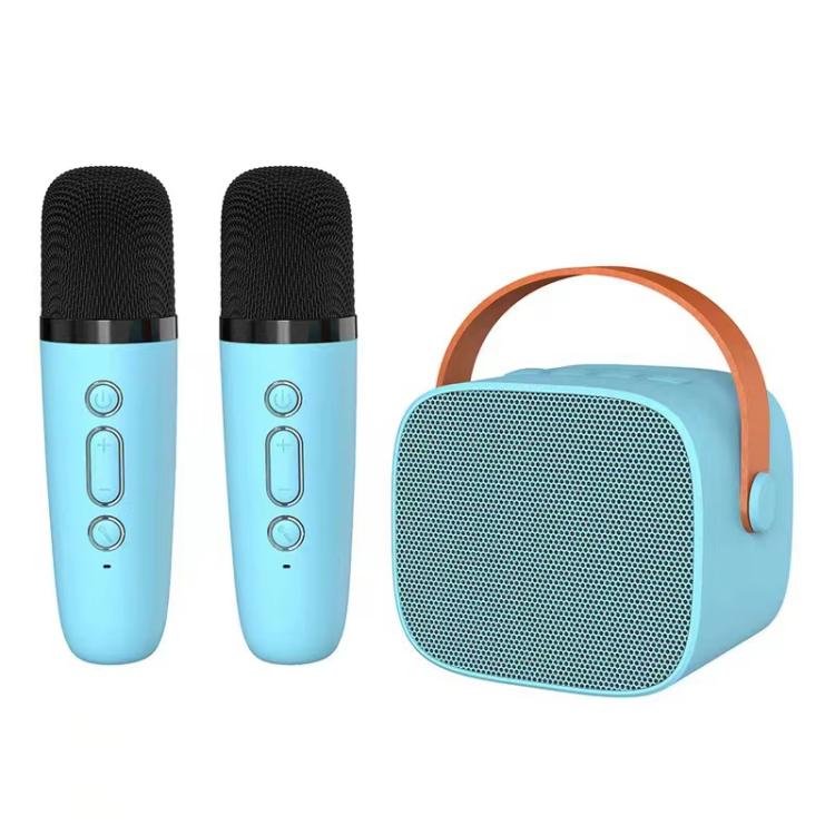 Coluna Bluetooth Portátil com Microfone Destacável para Karaoke Infantil e Familiar, Microfone Duplo Azul Céu, Microfone Duplo Rosa, Microfone Duplo Branco, Microfone Simples Azul Céu, Microfone Simples Rosa, Microfone Simples Branco