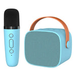 Coluna Bluetooth Portátil com Microfone Destacável para Karaoke Infantil e Familiar, Microfone Duplo Azul Céu, Microfone Duplo Rosa, Microfone Duplo Branco, Microfone Simples Azul Céu, Microfone Simples Rosa, Microfone Simples Branco