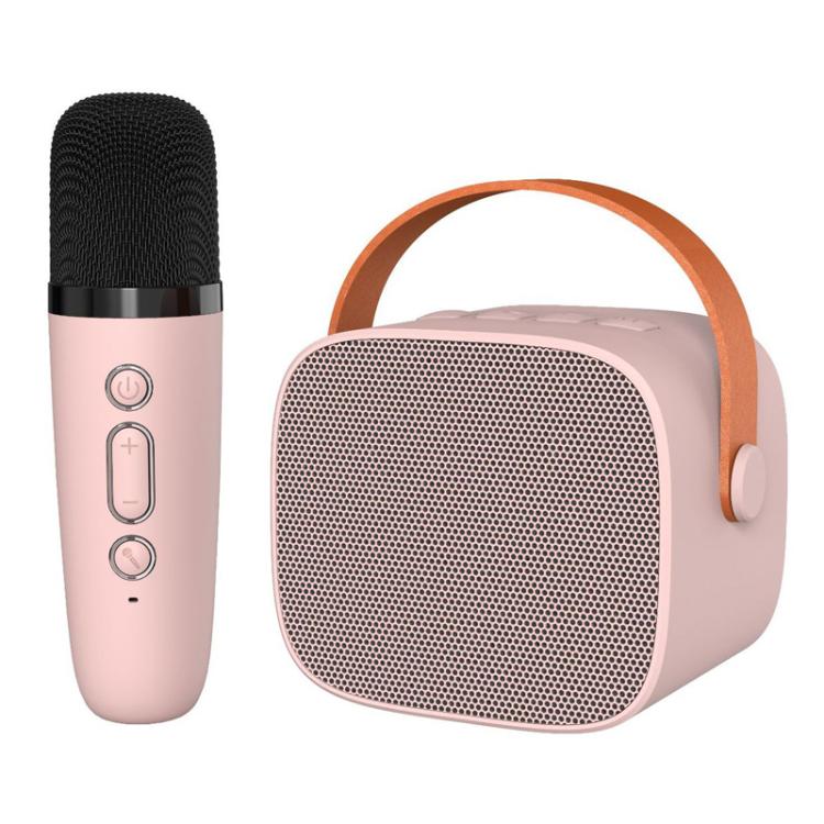 Coluna Bluetooth Portátil com Microfone Destacável para Karaoke Infantil e Familiar, Microfone Duplo Azul Céu, Microfone Duplo Rosa, Microfone Duplo Branco, Microfone Simples Azul Céu, Microfone Simples Rosa, Microfone Simples Branco