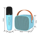 Coluna Bluetooth Portátil com Microfone Destacável para Karaoke Infantil e Familiar, Microfone Duplo Azul Céu, Microfone Duplo Rosa, Microfone Duplo Branco, Microfone Simples Azul Céu, Microfone Simples Rosa, Microfone Simples Branco