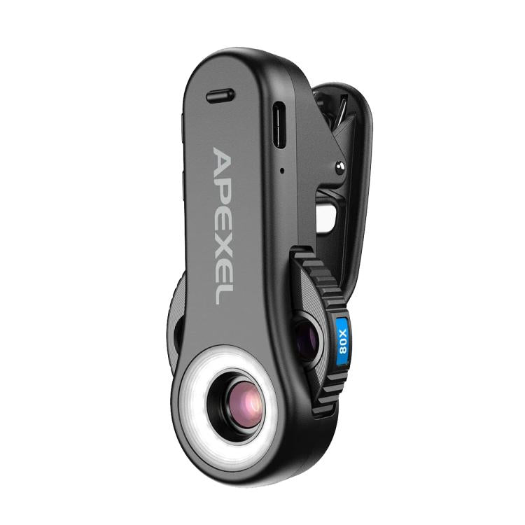 Microscópio para Telemóvel APEXEL TriScope 40X-80X-120X com Iluminação LED de Dupla Temperatura e UV, APL-MS3L