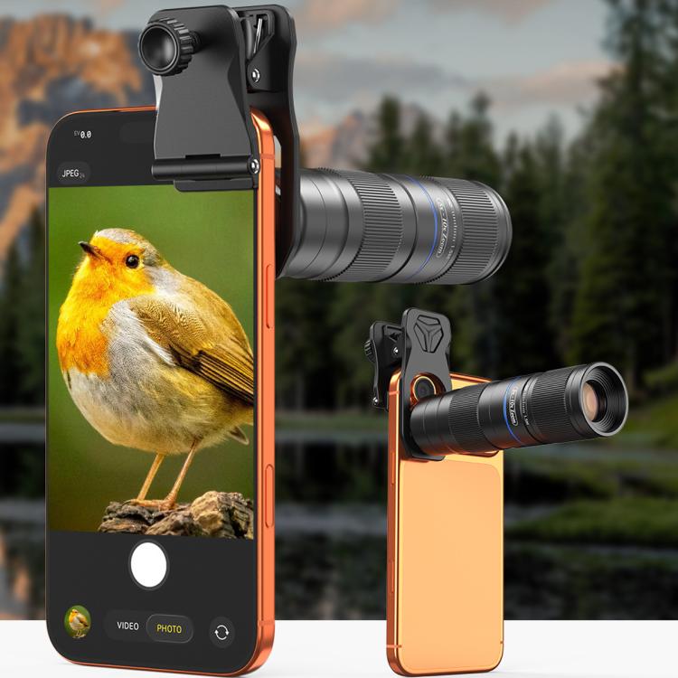 Kit de Lente TeleZoom 5–10X para Smartphone com Clipe Universal Tudo-em-um, APEXEL APL-T5-10X