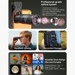 Kit de Lente TeleZoom 5–10X para Smartphone com Clipe Universal Tudo-em-um, APEXEL APL-T5-10X
