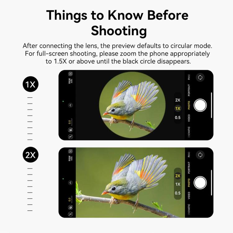 Kit de Lente TeleZoom 5–10X para Smartphone com Clipe Universal Tudo-em-um, APEXEL APL-T5-10X