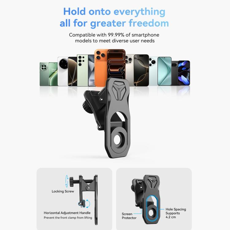 Kit de Lente TeleZoom 5–10X para Smartphone com Clipe Universal Tudo-em-um, APEXEL APL-T5-10X
